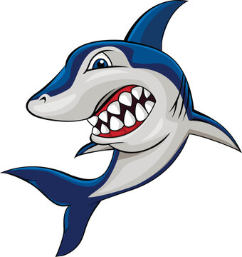 Vector Illustration Of Angry Shark