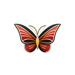 Obraz na płótnie Canvas Colorful elegant butterfly isolated on white, AI generated