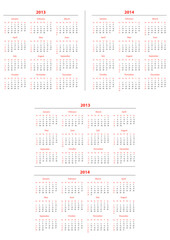 Template foe calendar 2013-2014