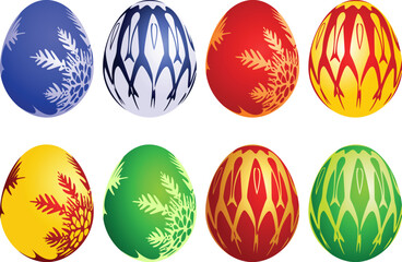 Set of easter eggs, vector illustration