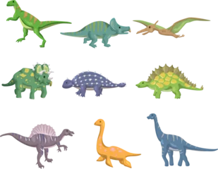 Behang Dinosaurussen cartoon dinosaur icon