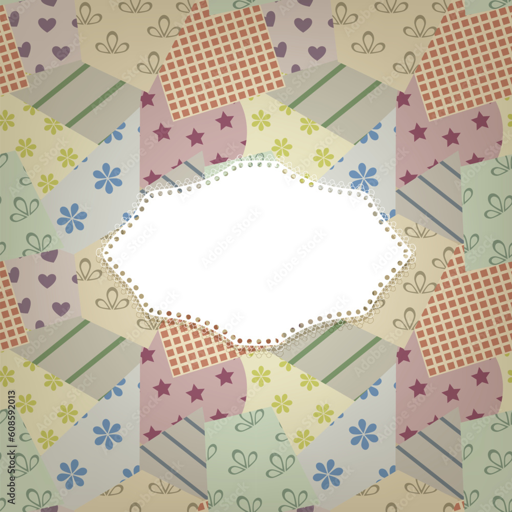 Poster vector seamless retro pattern and napkin for your text