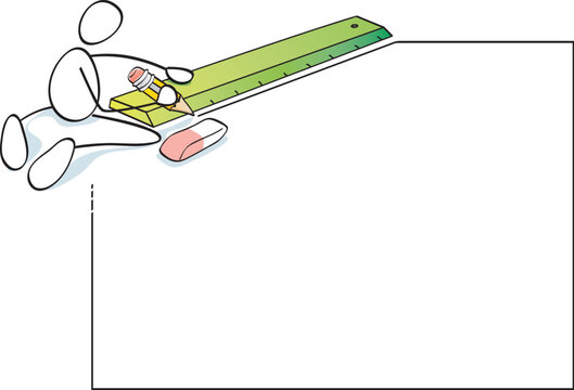 recommend clip art: person making lines with a ruler and a pencil
