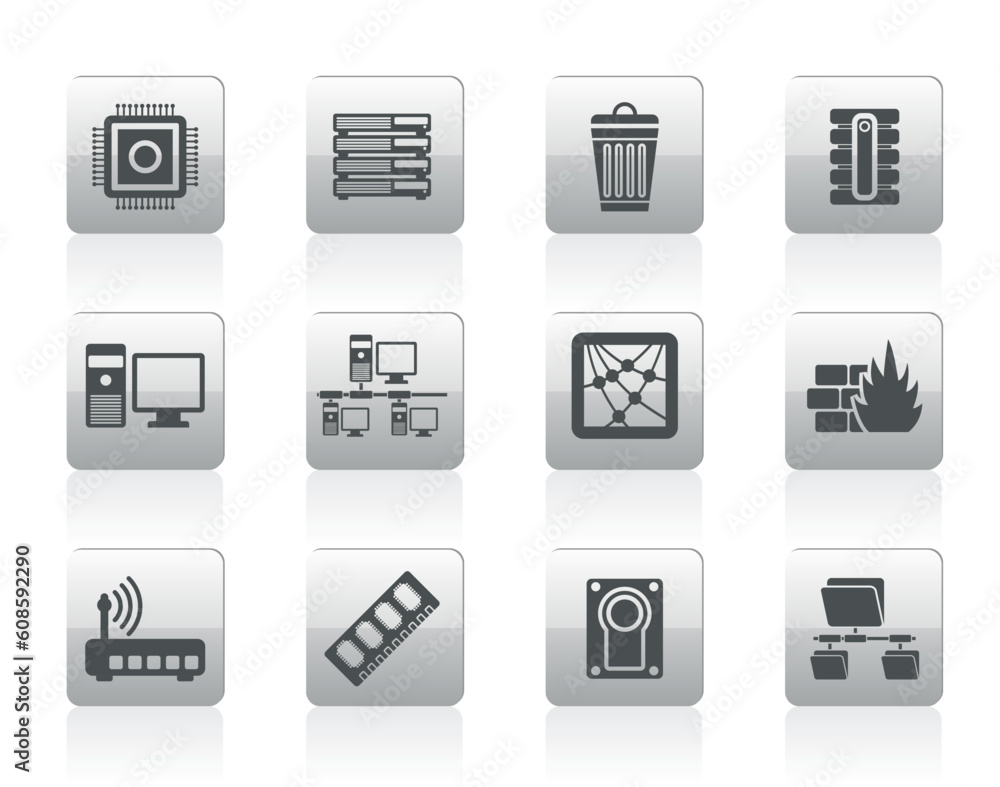 Poster computer and website icons - vector icon set