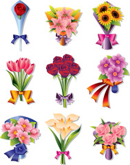 flower bouquet icons