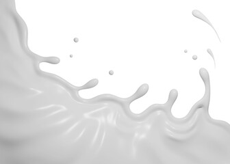 Milk splasht png file , 3D Rendering, 3D illustration