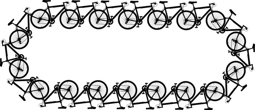 Editable vector design of a chain made of generic bicycle silhouettes