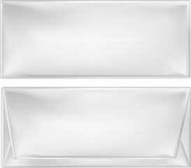 White and foil package for snacks, food and chocolate