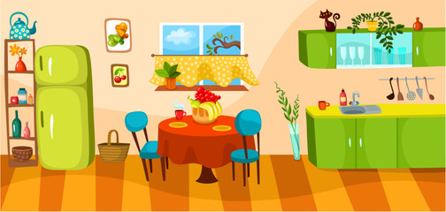 vector illustration of a kitchen