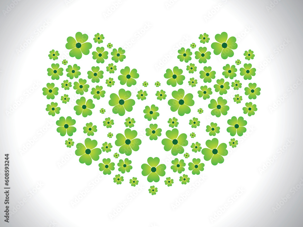 Poster abstract heart shape clover vector illusration