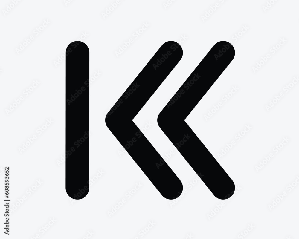 Aufkleber skip backwards icon. backward previous arrow media music control button navigation sign symbol black