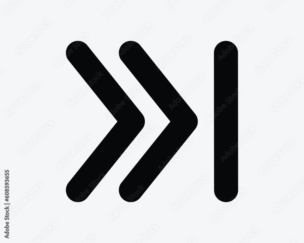Poster skip ahead icon. music player media control forward next track arrow navigation jump sign symbol bla