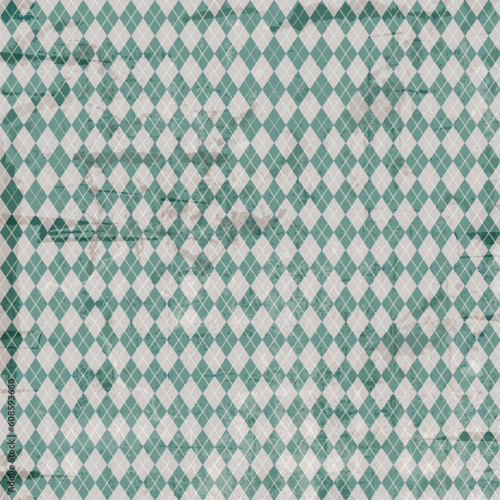 Poster vintage background with an argyle style pattern