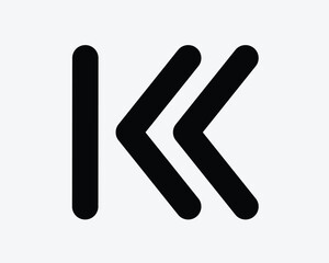 Skip Backwards Icon. Backward Previous Arrow Media Music Control Button Navigation Sign Symbol Black Artwork Graphic Illustration Clipart EPS Vector