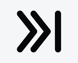 Skip Ahead Icon. Music Player Media Control Forward Next Track Arrow Navigation Jump Sign Symbol Black Artwork Graphic Illustration Clipart EPS Vector