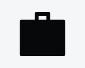 Briefcase Icon. Bag Luggage Suitcase Baggage Business Travel Office Suite Case Shape Sign Symbol Black Artwork Graphic Illustration Clipart EPS Vector