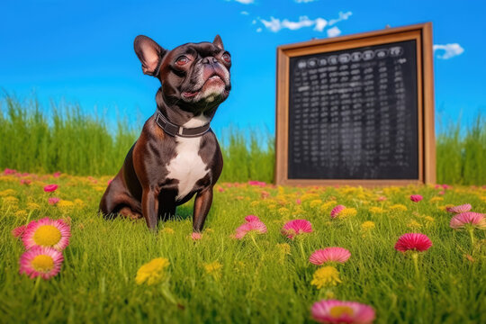 Free photos of cute pet dogs on outdoor grassland