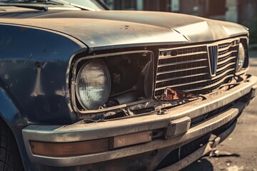 Car accident on the road. The car was hit by a car accident