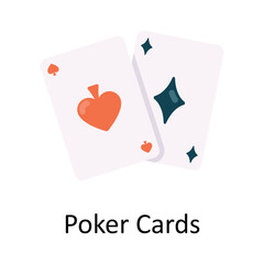 Poker Cards Vector  Flat Icon Design illustration. Sports and games  Symbol on White background EPS 10 File