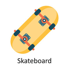 Skateboard Vector  Flat Icon Design illustration. Sports and games  Symbol on White background EPS 10 File