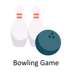 Bowling Game Vector  Flat Icon Design illustration. Sports and games  Symbol on White background EPS 10 File