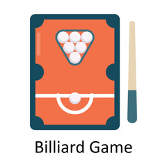 Billiard Game Vector  Flat Icon Design illustration. Sports and games  Symbol on White background EPS 10 File