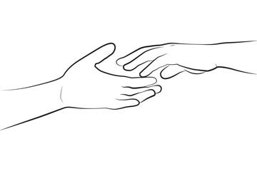 two hands gesture coming together