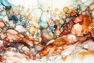 Abstract decorative water color or acrylic diffusion. Created with Generative AI technology.