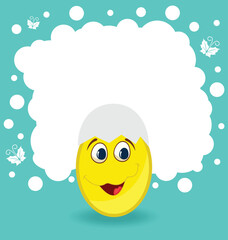 Illustration Easter card with egg character - vector