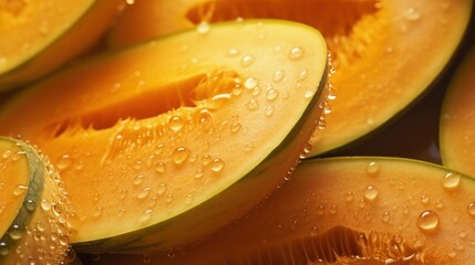 sweet melons fresh and wet