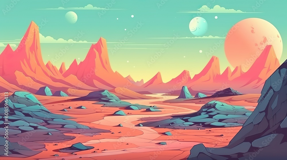 Poster abstract background lunar landscape. banner design with an abstract background, showcasing illustrat