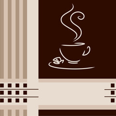 coffee cup on creative menu background