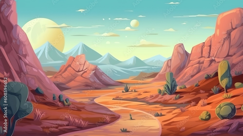Poster abstract background lunar landscape. an artistic depiction of a lunar landscape in a banner design, 