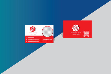 Fototapeta na wymiar creative business card Template professional card design with image holder Clean gradient color geometric shape.