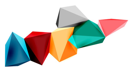 3d low poly triangle design elements