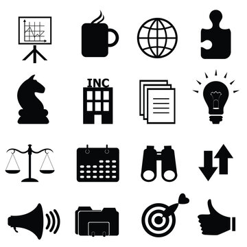Business objects and tools icon set
