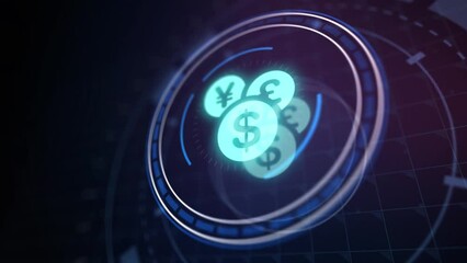 Bitcoin cryptocurrency growth stock market trading financial technology concept.