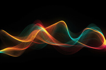   The neon light pattern on the black background