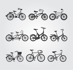 Obraz premium Set of Bicycle Vector Silhouettes