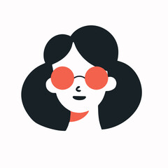 Minimal portrait of a woman wearing summer sunglasses