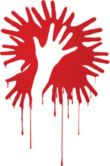 Abstract bloody hands. Illustration on white background