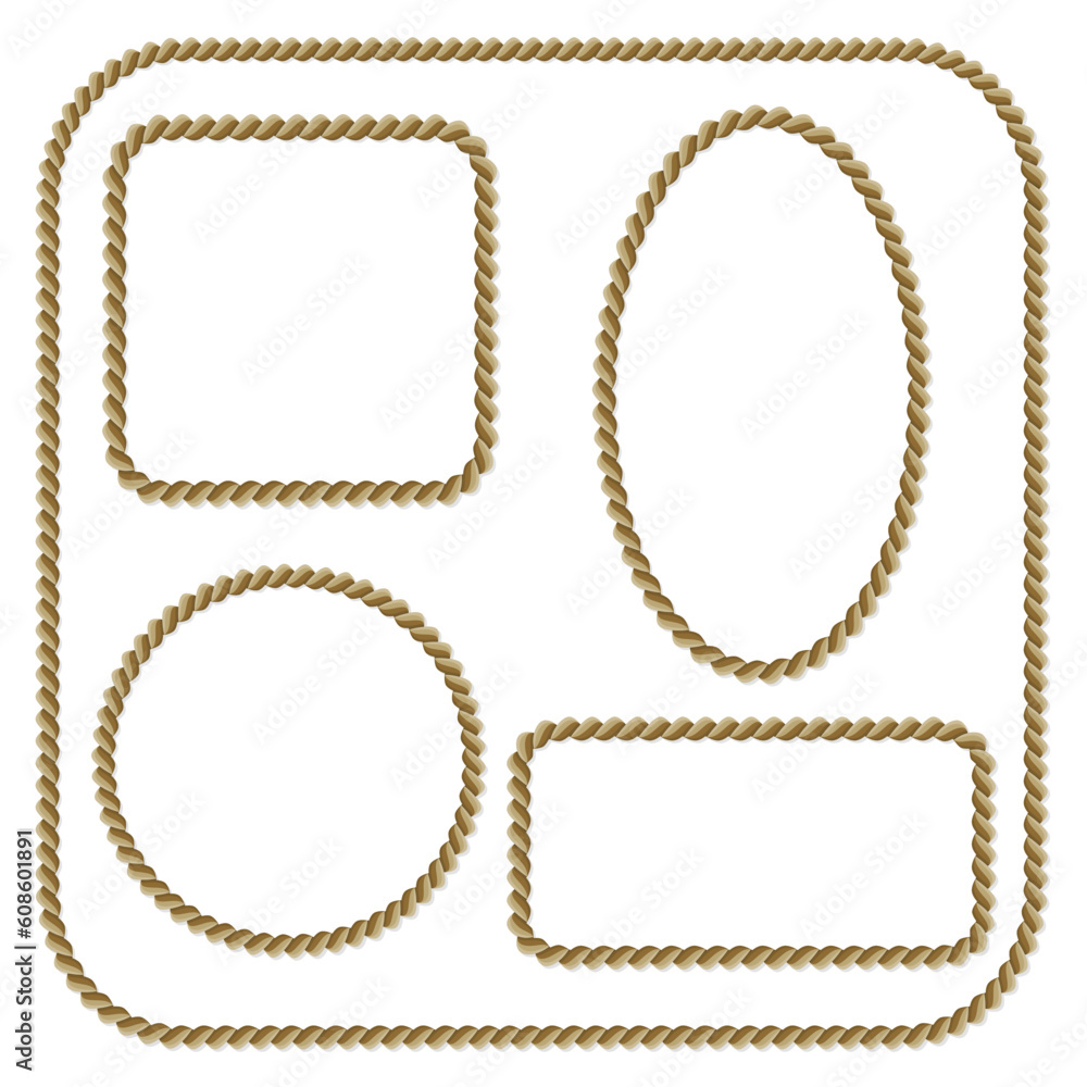 Poster set the framework of the rope on a white background