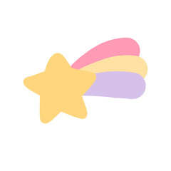  Star and rainbow icon vector illustration,hand drawn