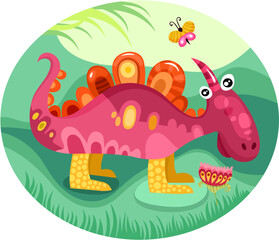 vector illustration of a cute dragon