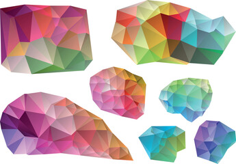 colorful wrinkled design elements, vector illustration