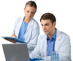 Scientists and Researcher Working with Laptop