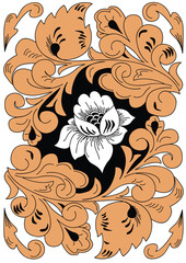 floral ornament on white background, vector illustration