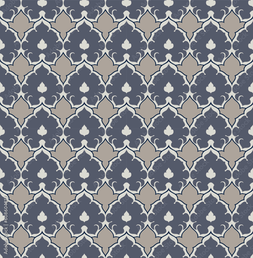 Poster seamless background with colorful flower motif pattern