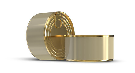 Blank Meetal Tin Can For Canned Food Fish 3D-Rendering