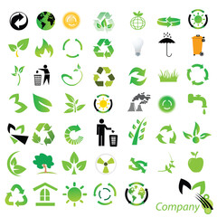 Vector set of environmental / recycling icons and logos